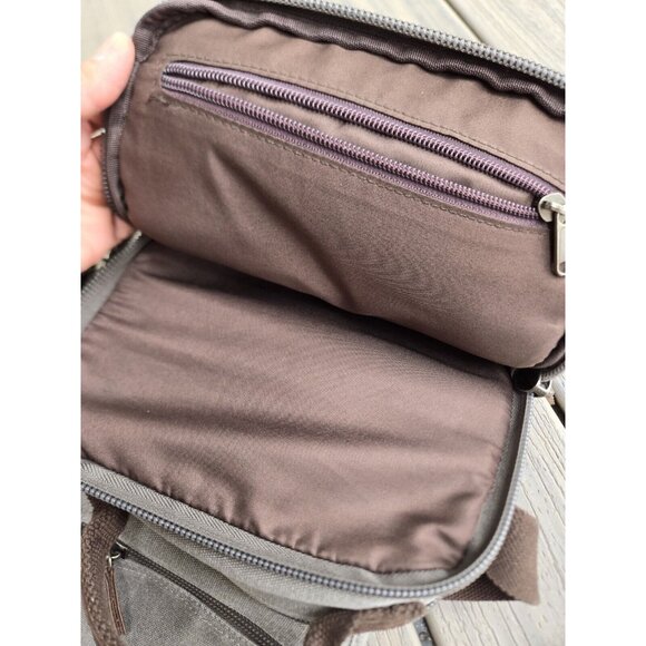 Mygreen Canvas Crossbody Shoulder Bag Messenger Work Small Gray 3 Compartments - Picture 9 of 10